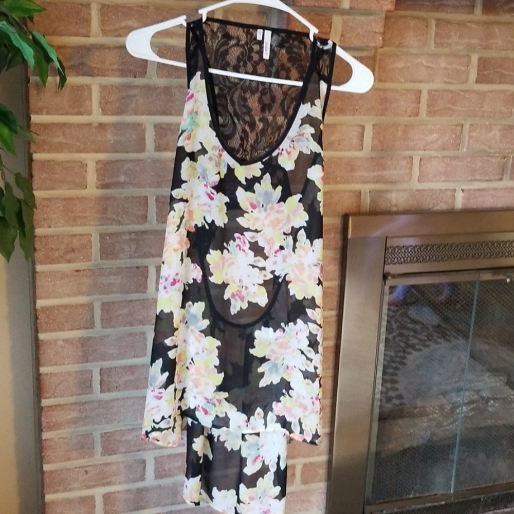 Floral high low tunic tank top maurices